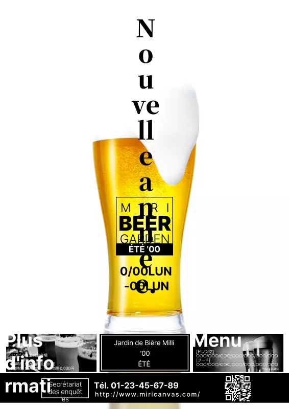 Publicité simple en noir et blanc pour un jardin de bière. - MiriCanvas