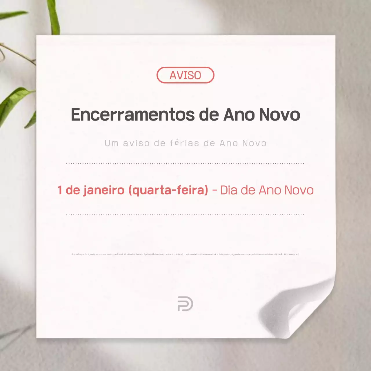 Guia de Ano Novo por defeito bege