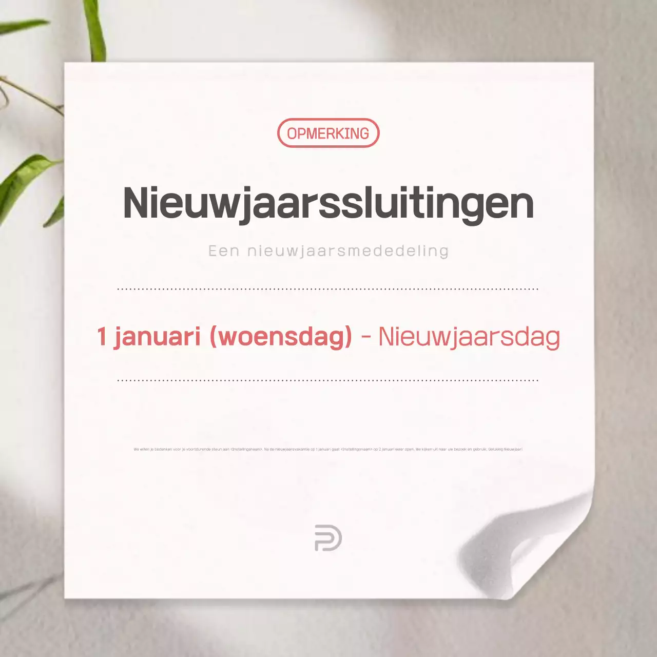 Beige standaard nieuwjaarsgids