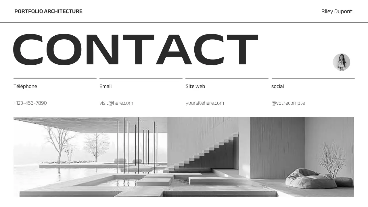 portfolio d'architecture minimaliste grise