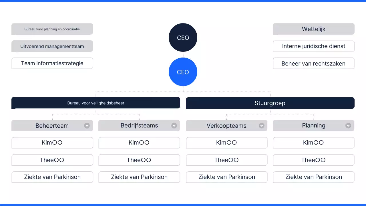 Uitleg blauw schoon organigram
