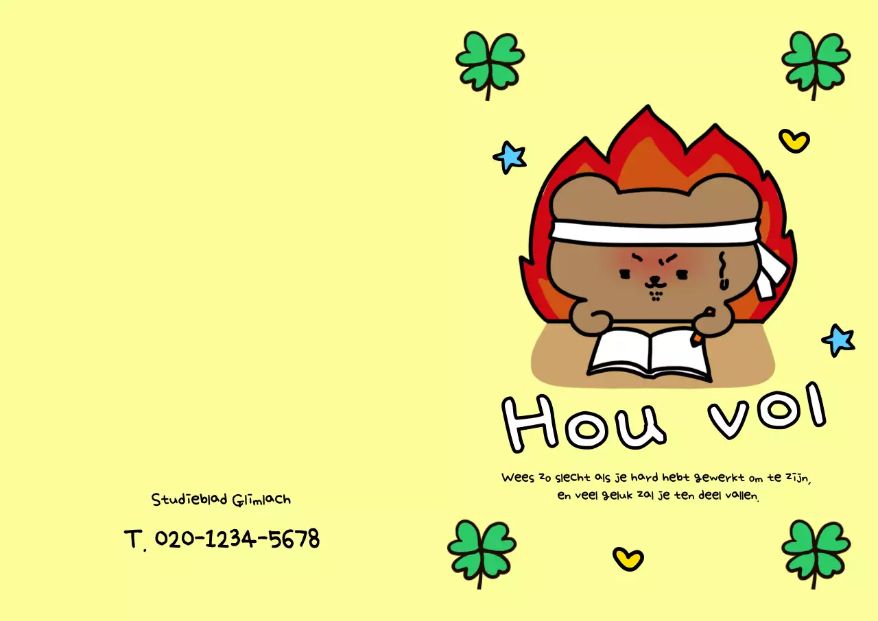 Geel Schattige studie cheer