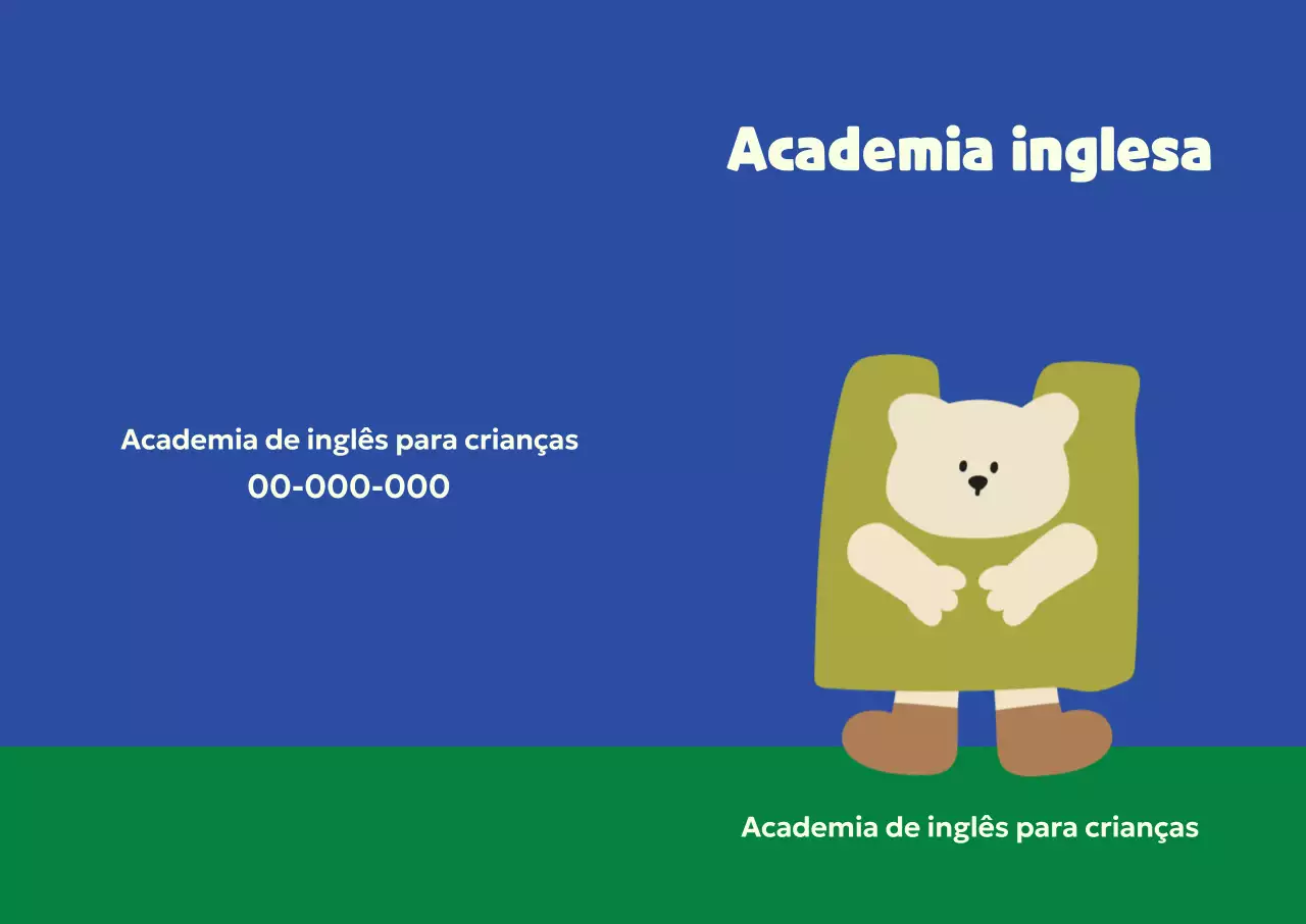 Anúncio de ensino de inglês Blue Cosy