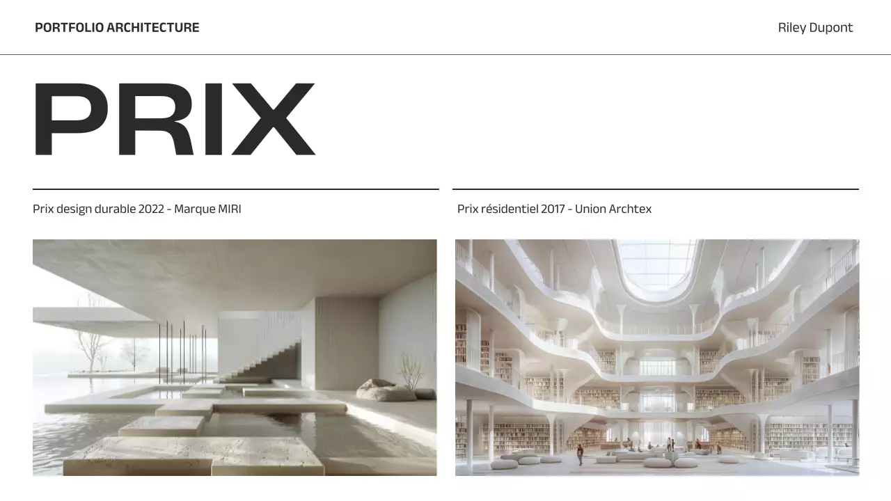 portfolio d'architecture minimaliste grise