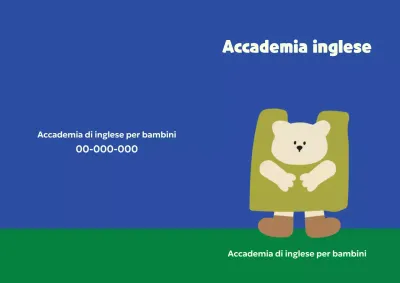 Annuncio blu per l'insegnamento dell'inglese