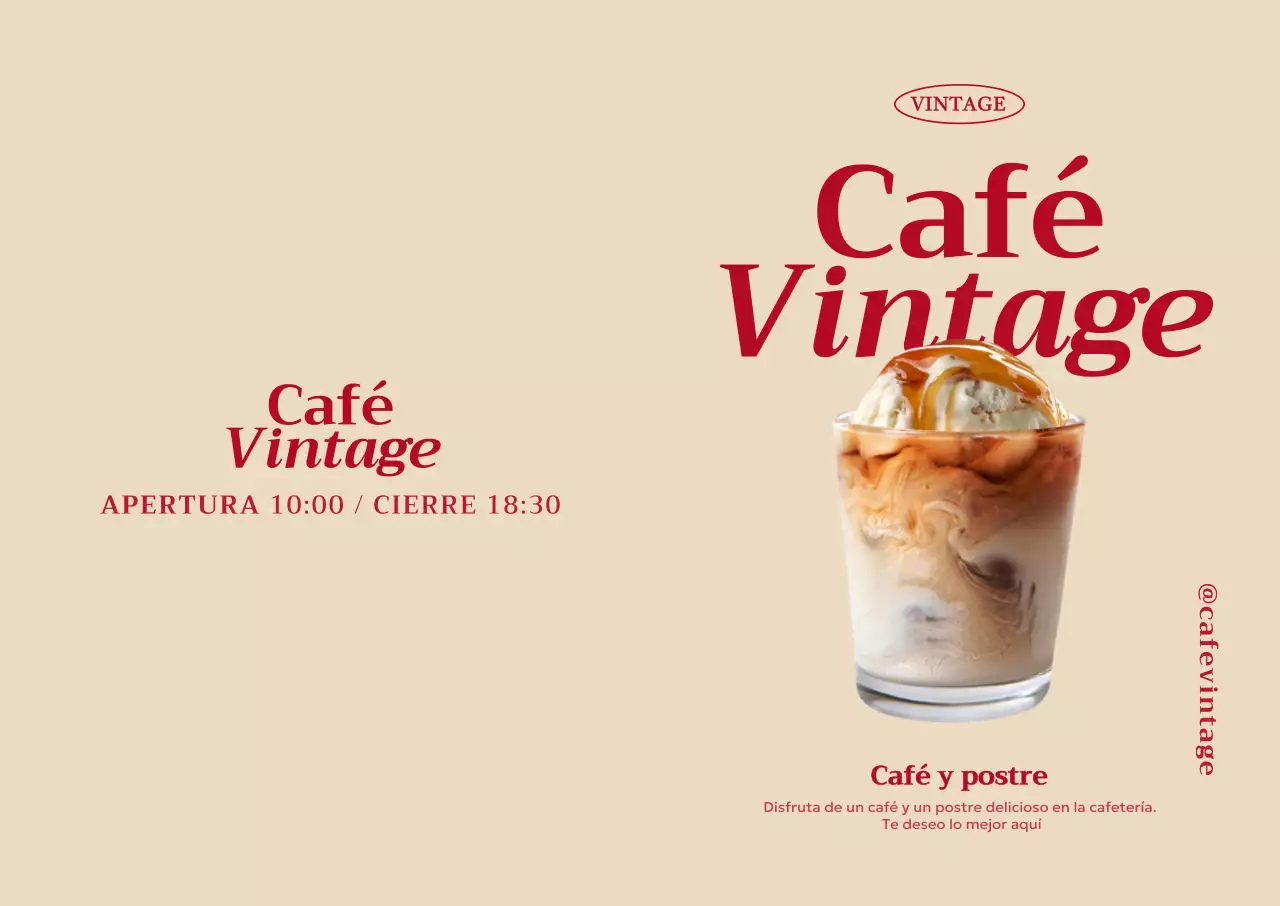 Anuncio de café vintage beige