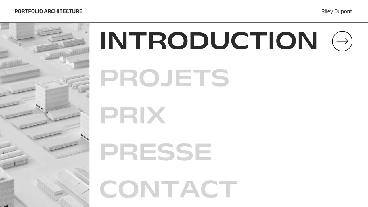 portfolio d'architecture minimaliste grise