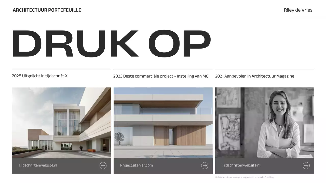 portfolio grijze minimalistische architectuur