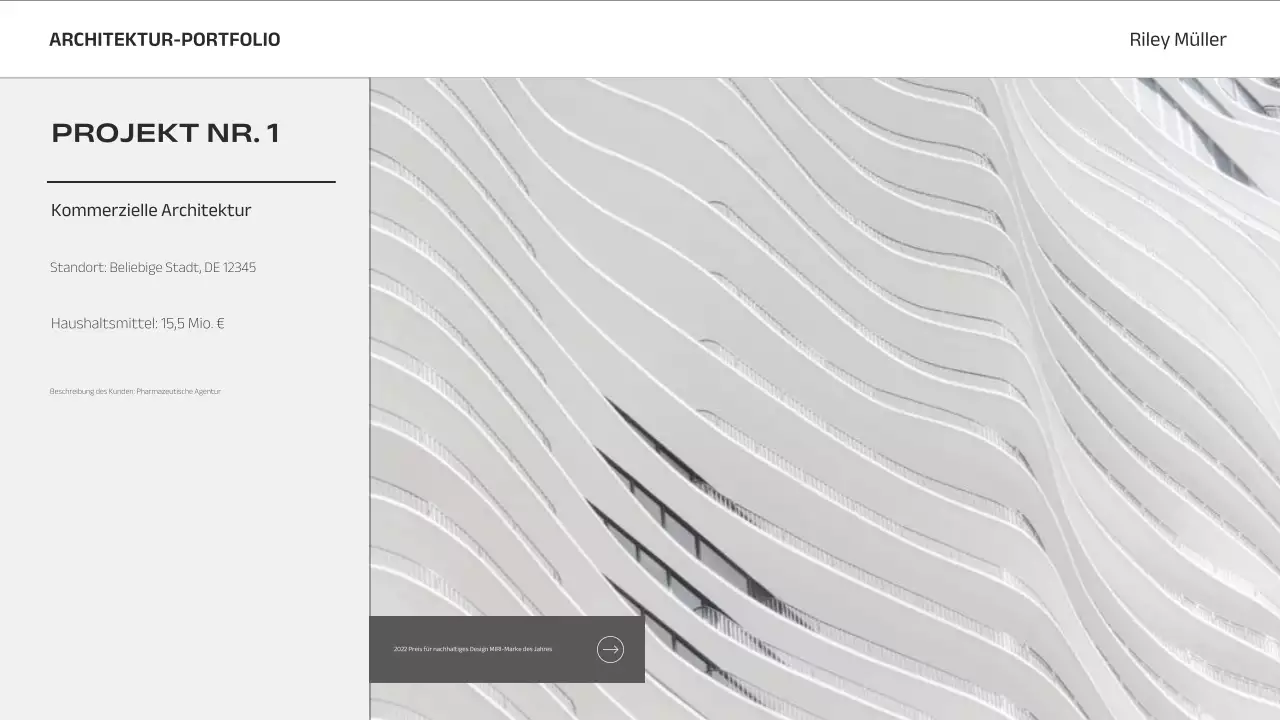 graues minimalistisches Architektur-Portfolio