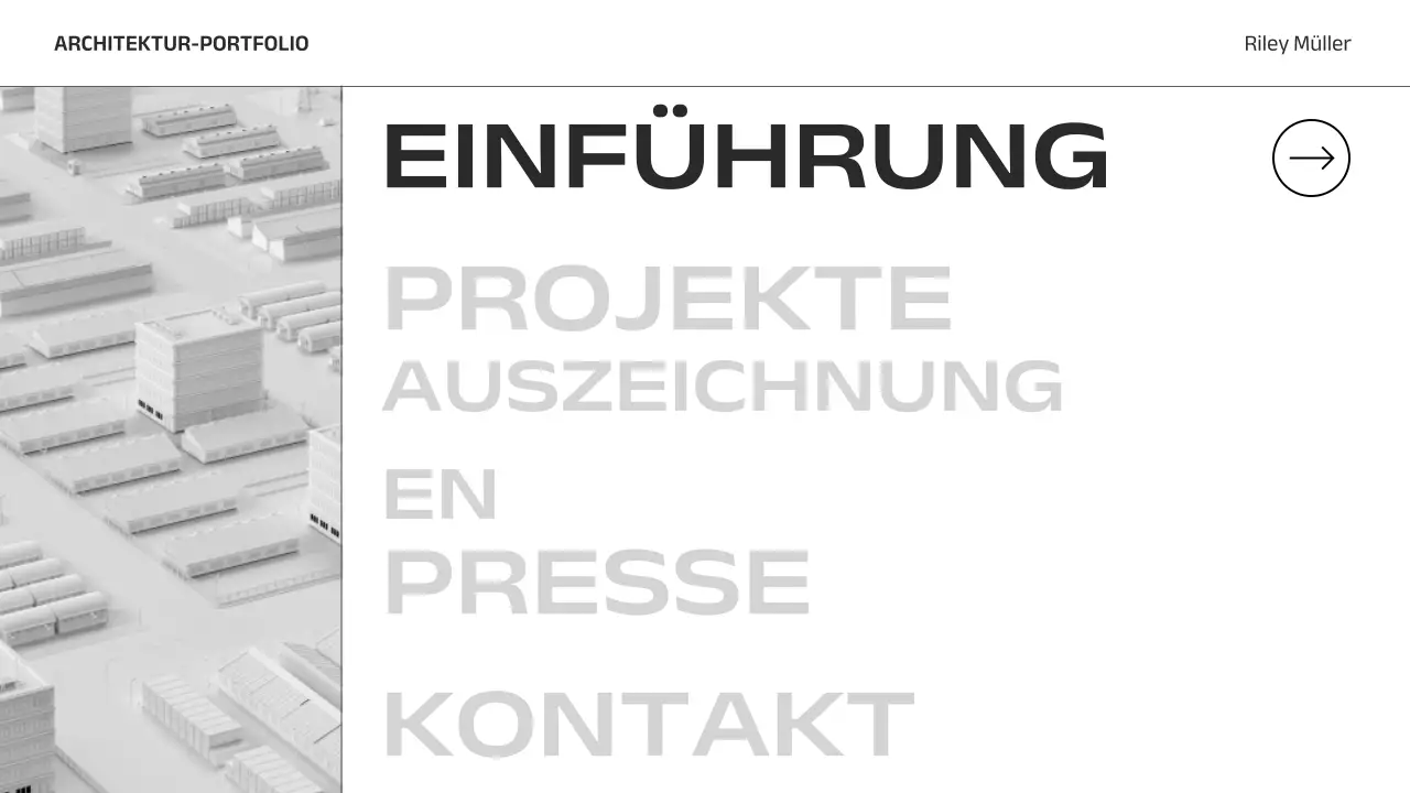 graues minimalistisches Architektur-Portfolio