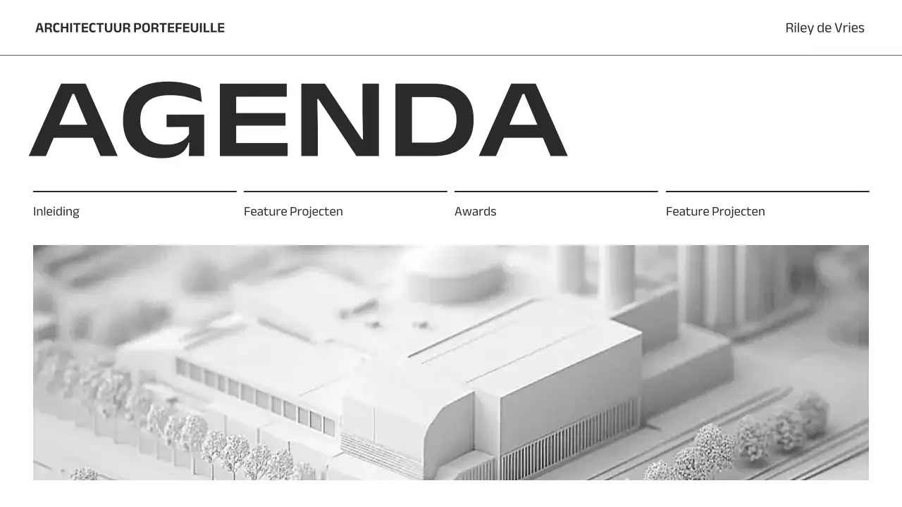 portfolio grijze minimalistische architectuur