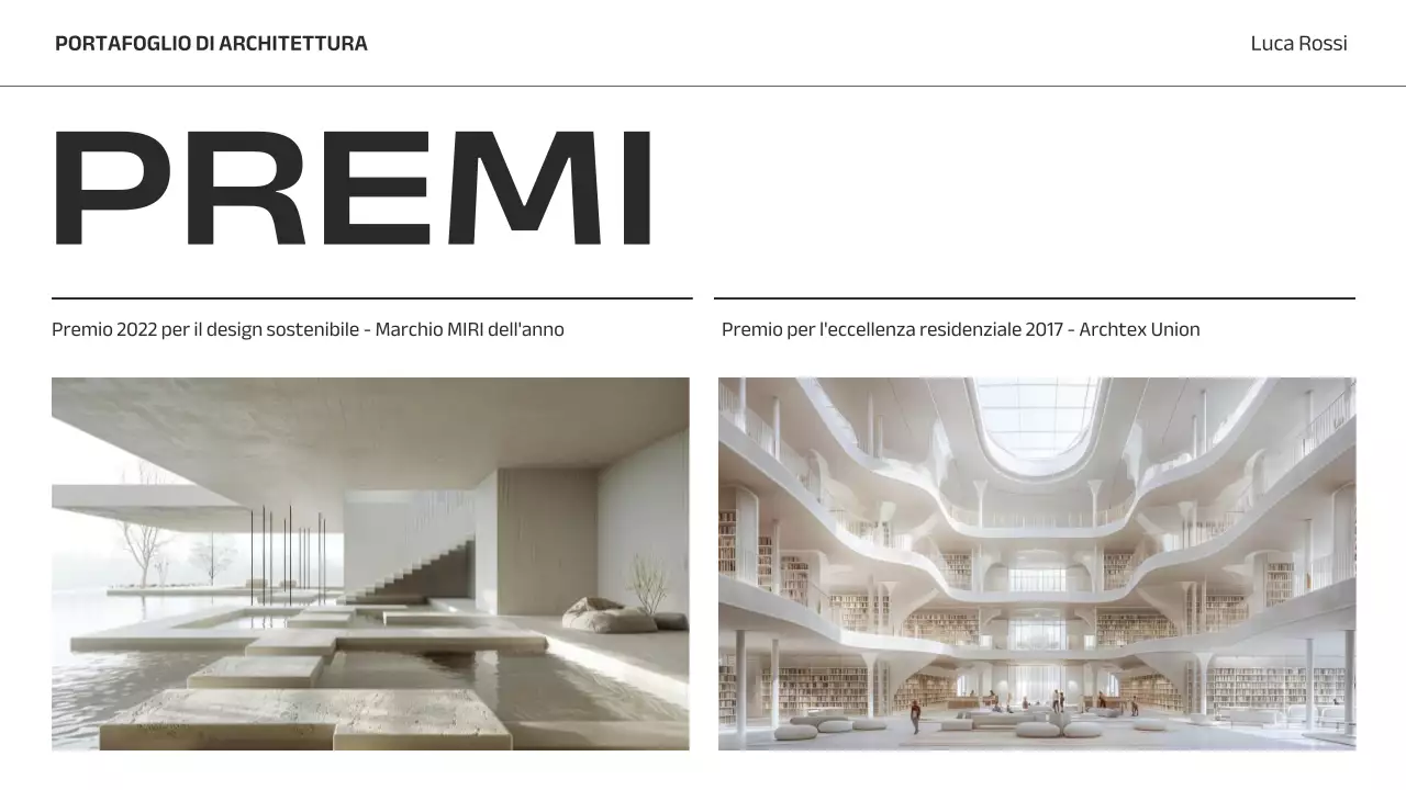 portfolio di architettura minimalista grigia