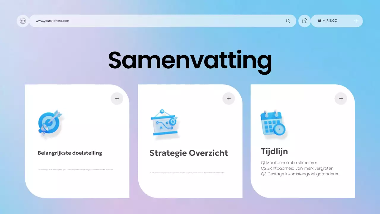 blauw modern ondernemingsplan