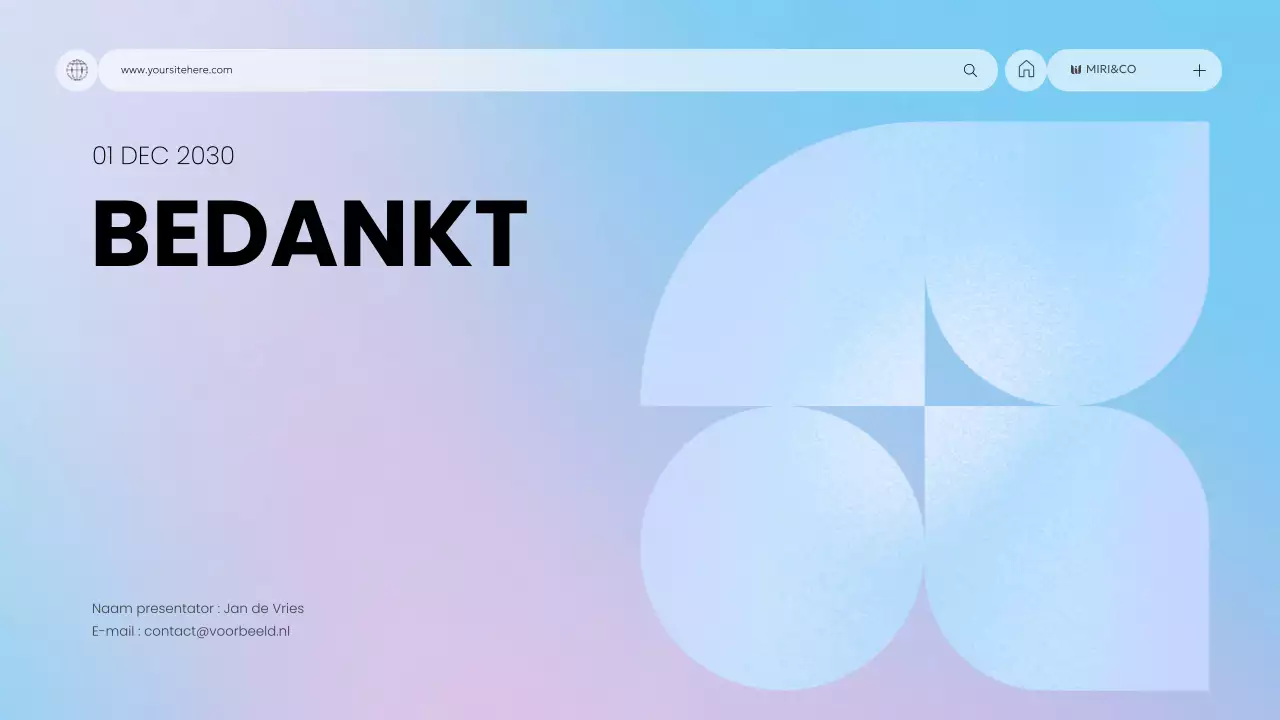 blauw modern ondernemingsplan