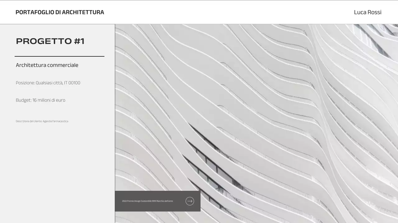 portfolio di architettura minimalista grigia