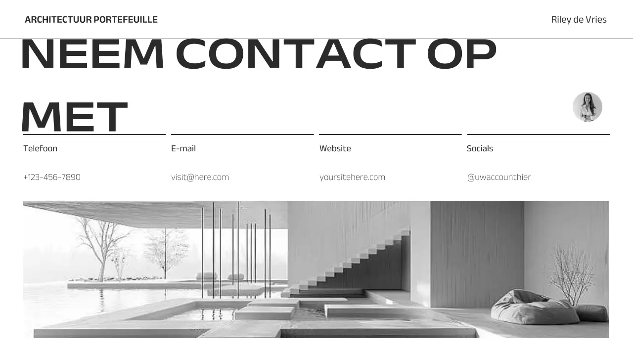 portfolio grijze minimalistische architectuur