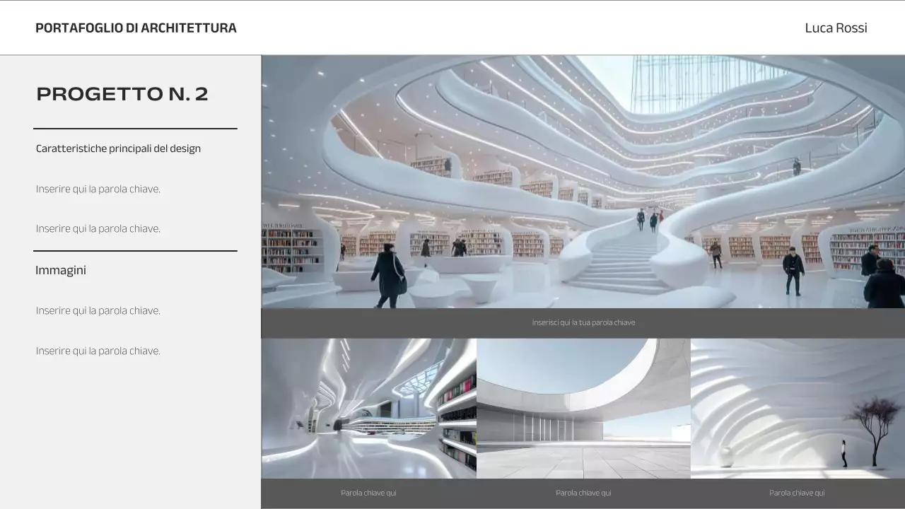 portfolio di architettura minimalista grigia