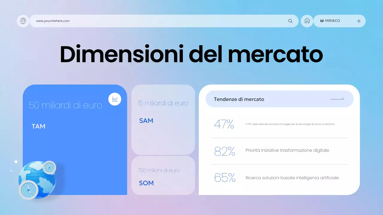 piano aziendale blu moderno