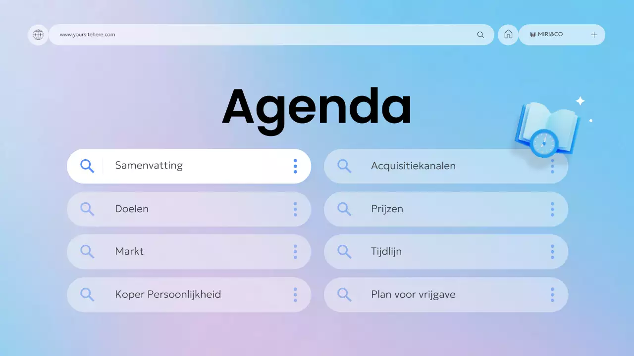 blauw modern ondernemingsplan