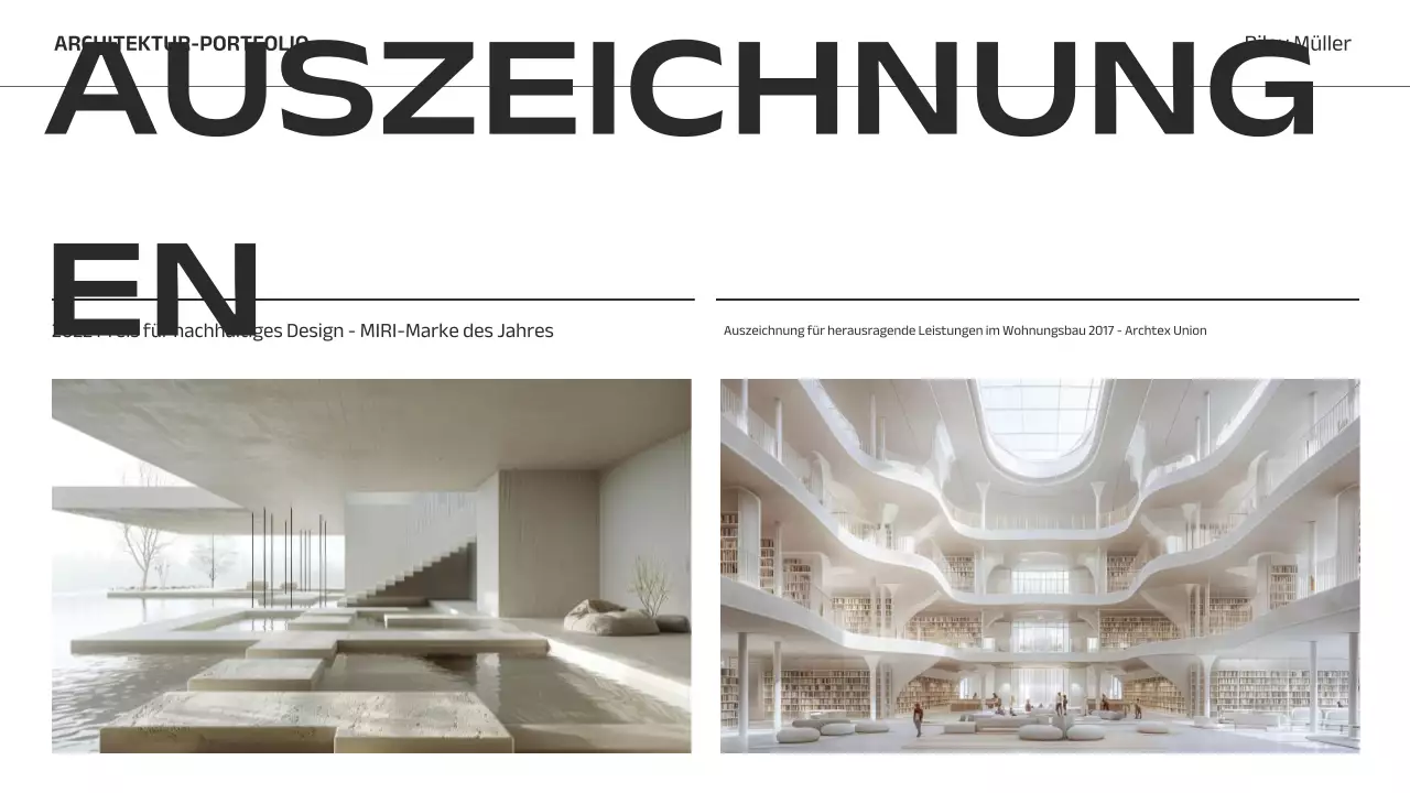 graues minimalistisches Architektur-Portfolio