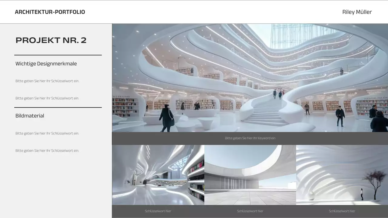 graues minimalistisches Architektur-Portfolio