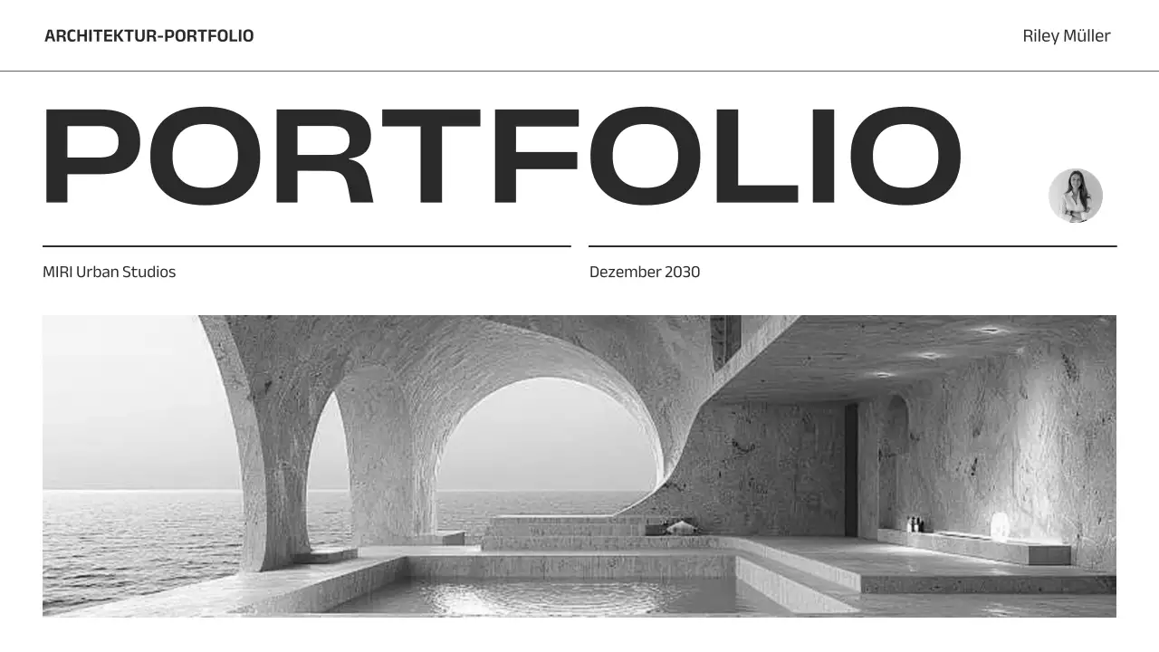 graues minimalistisches Architektur-Portfolio