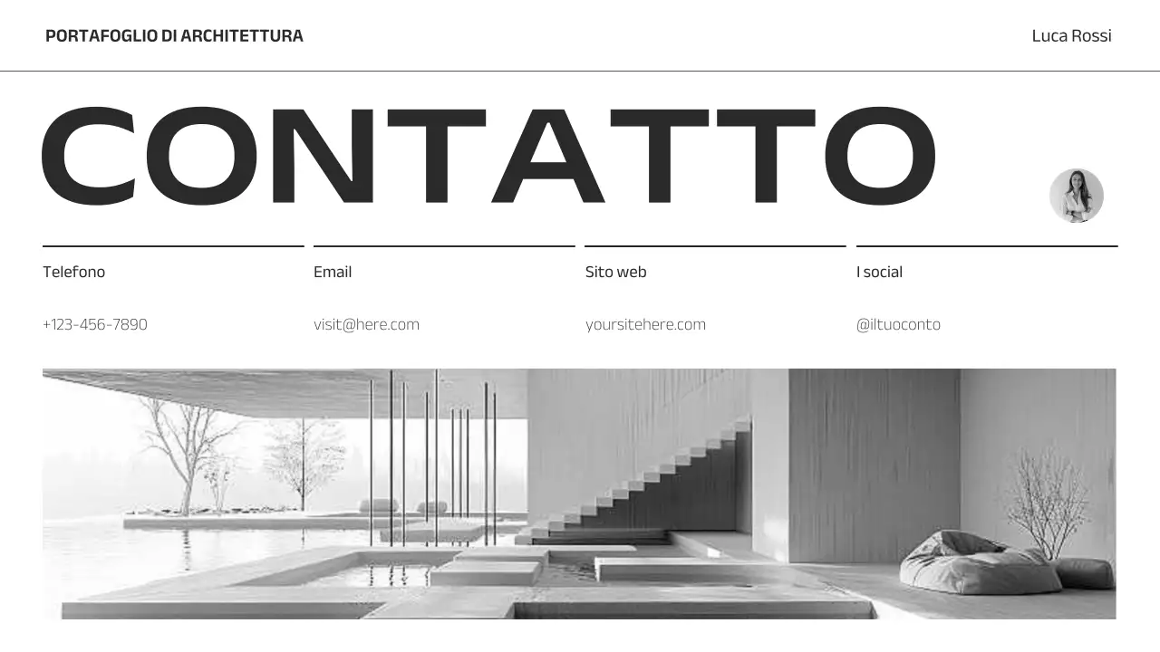 portfolio di architettura minimalista grigia