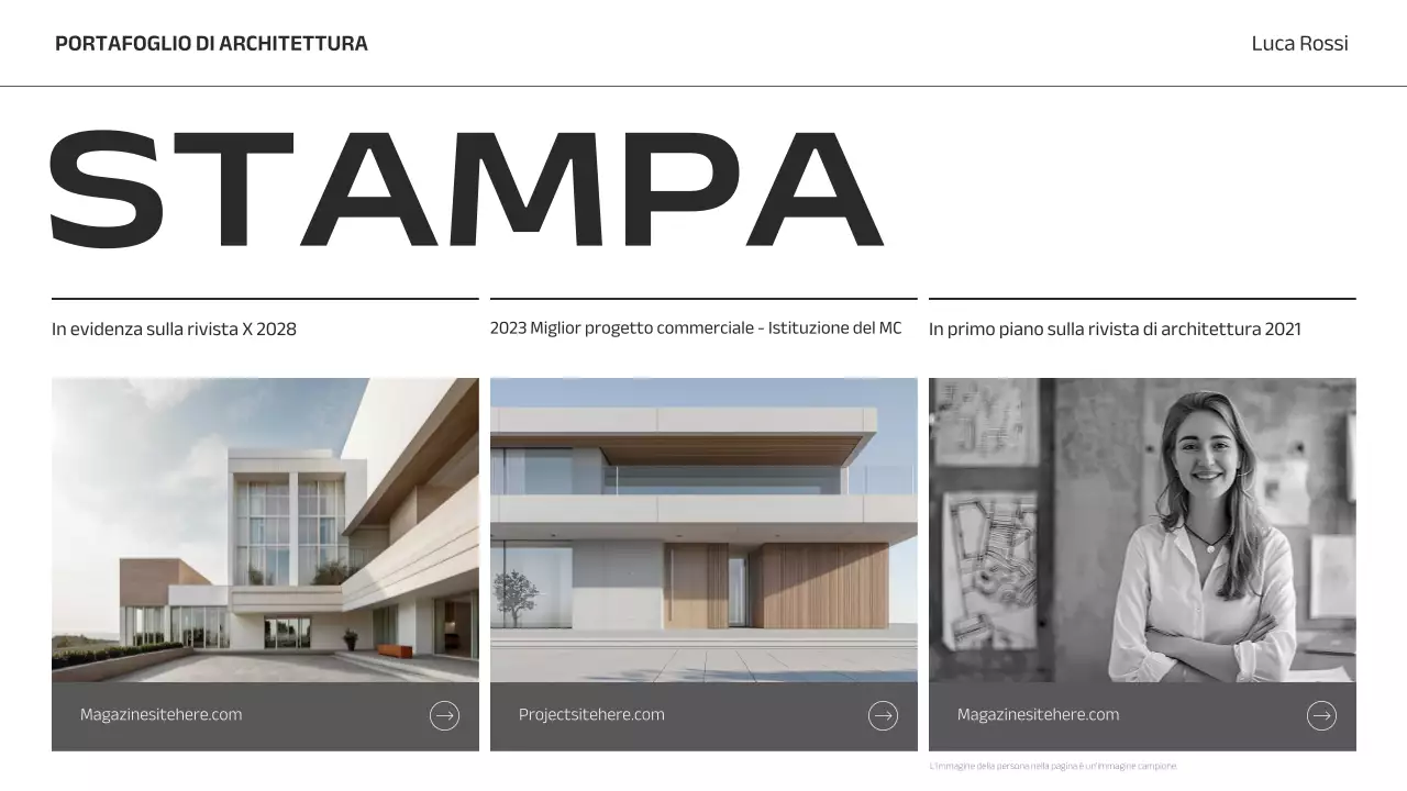 portfolio di architettura minimalista grigia