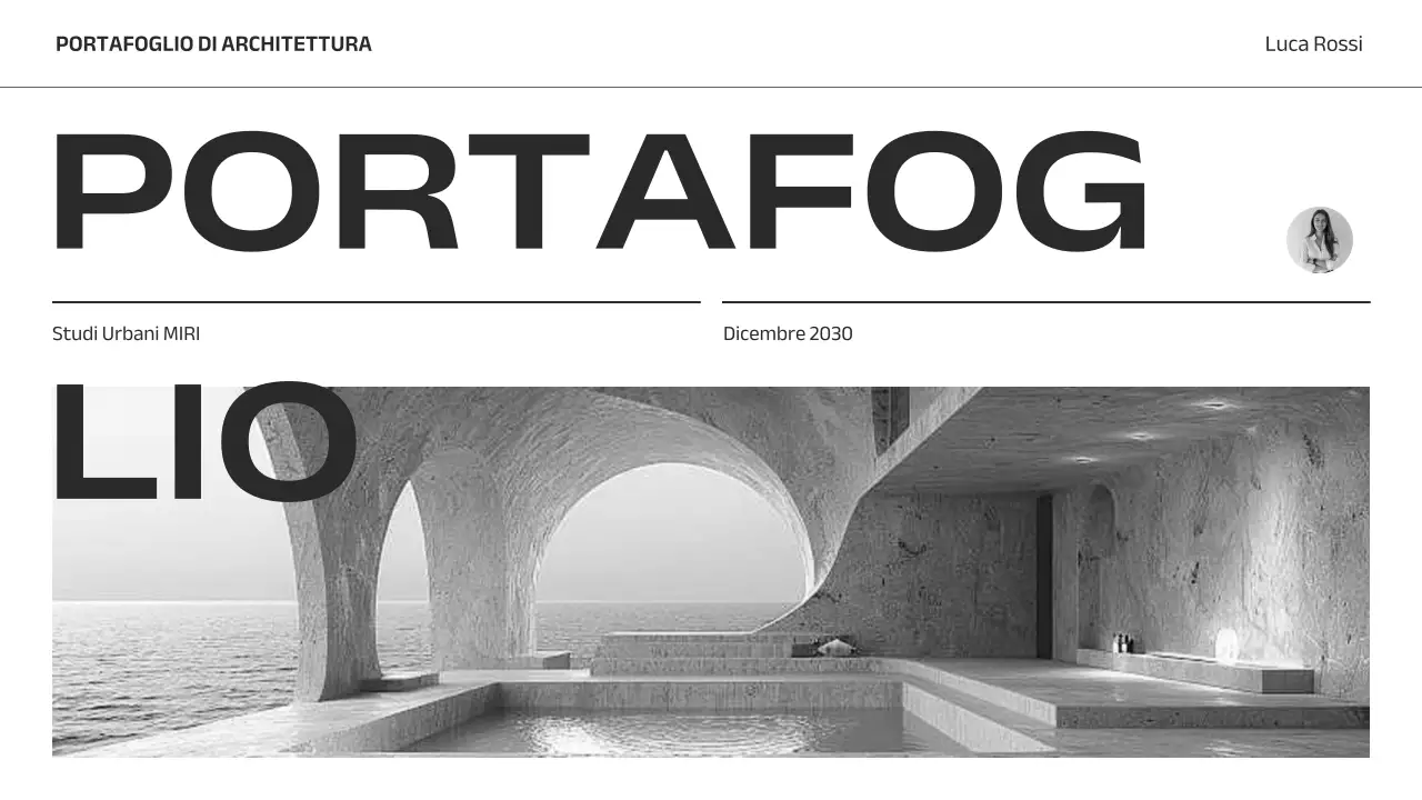 portfolio di architettura minimalista grigia