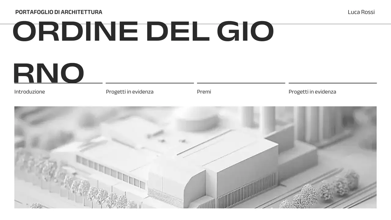 portfolio di architettura minimalista grigia