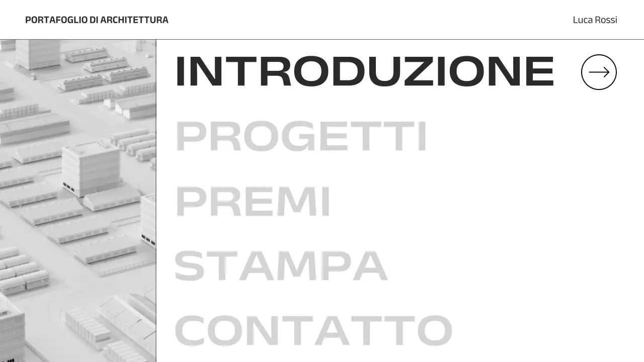 portfolio di architettura minimalista grigia