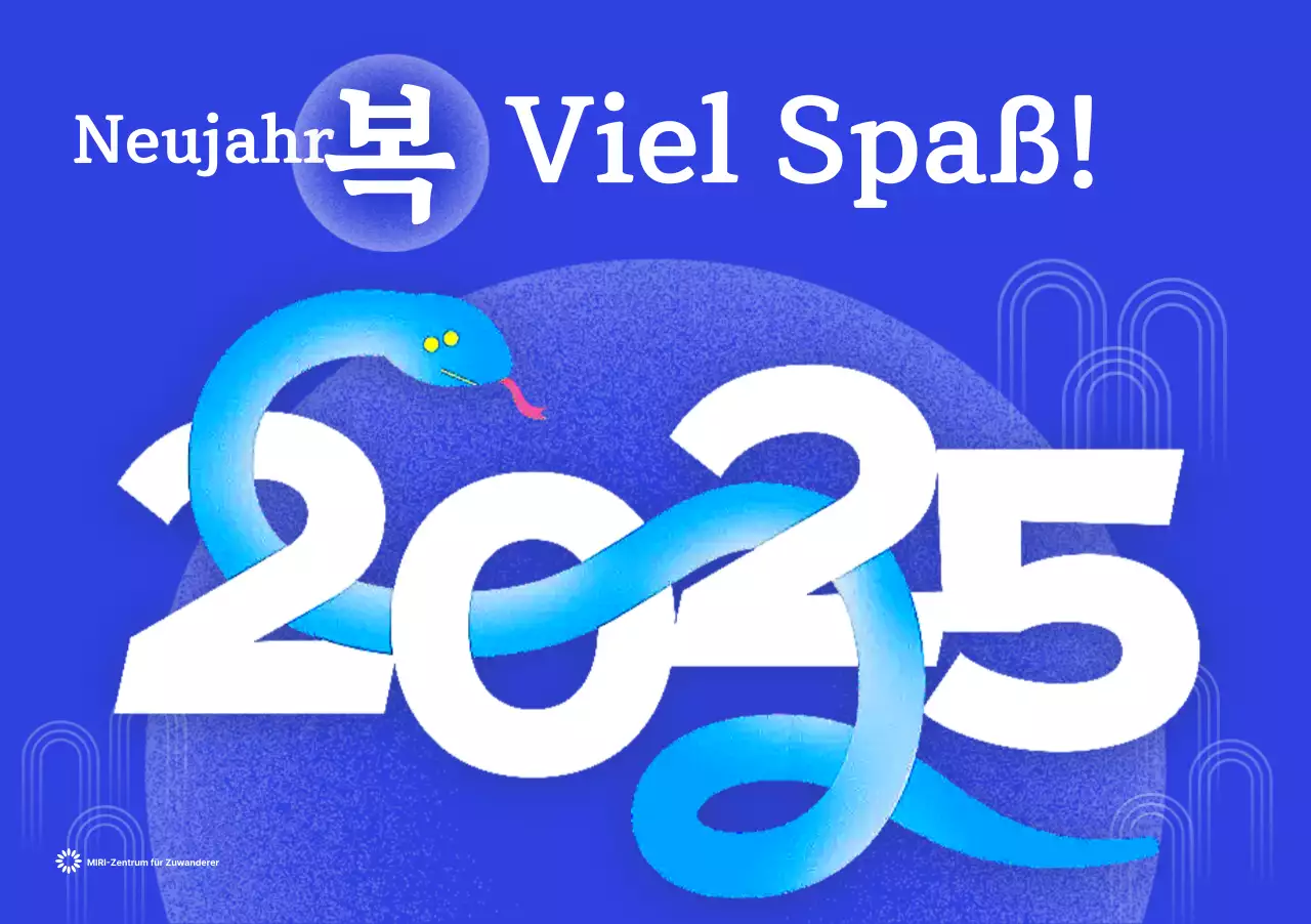 Blue Modern Snake Year Neujahrsgrüße