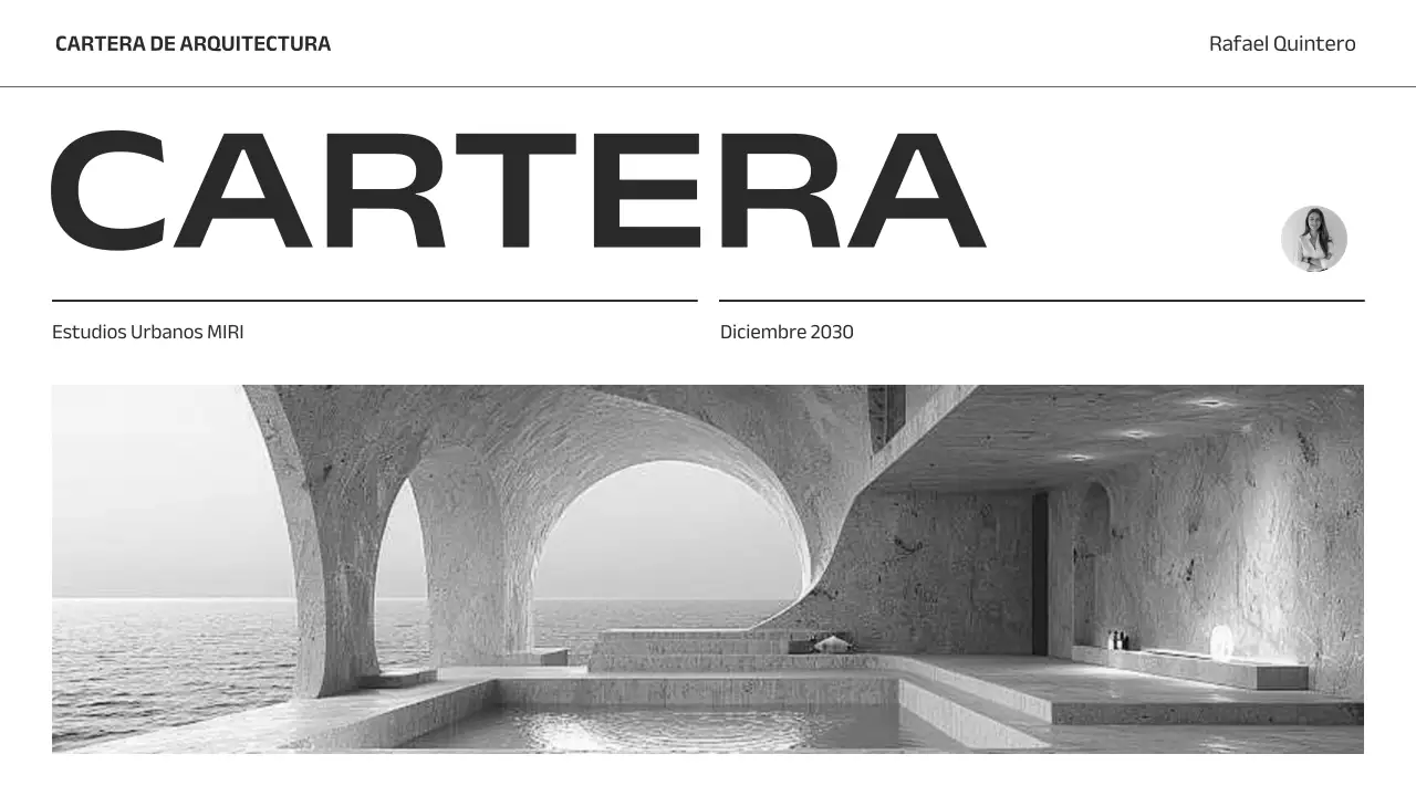 cartera de arquitectura minimalista gris