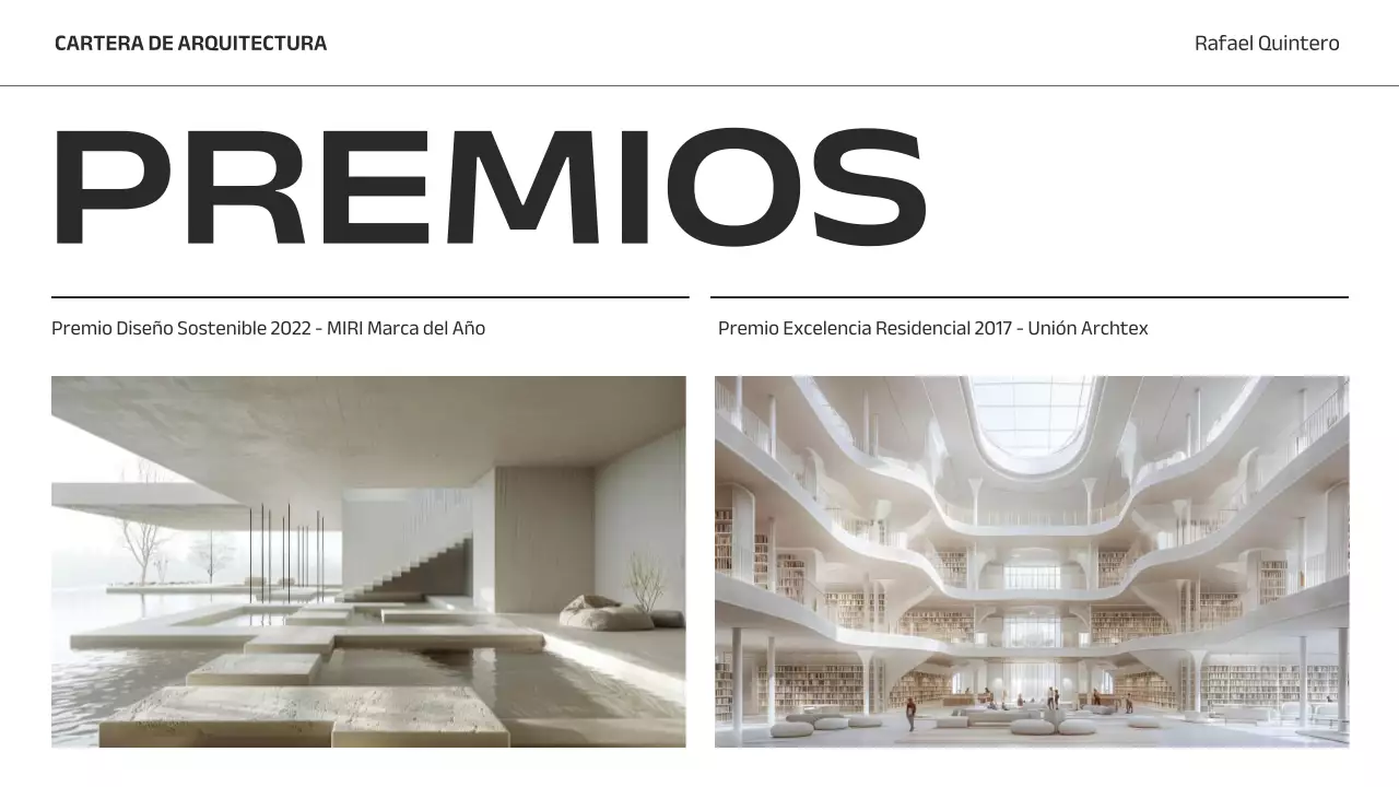 cartera de arquitectura minimalista gris