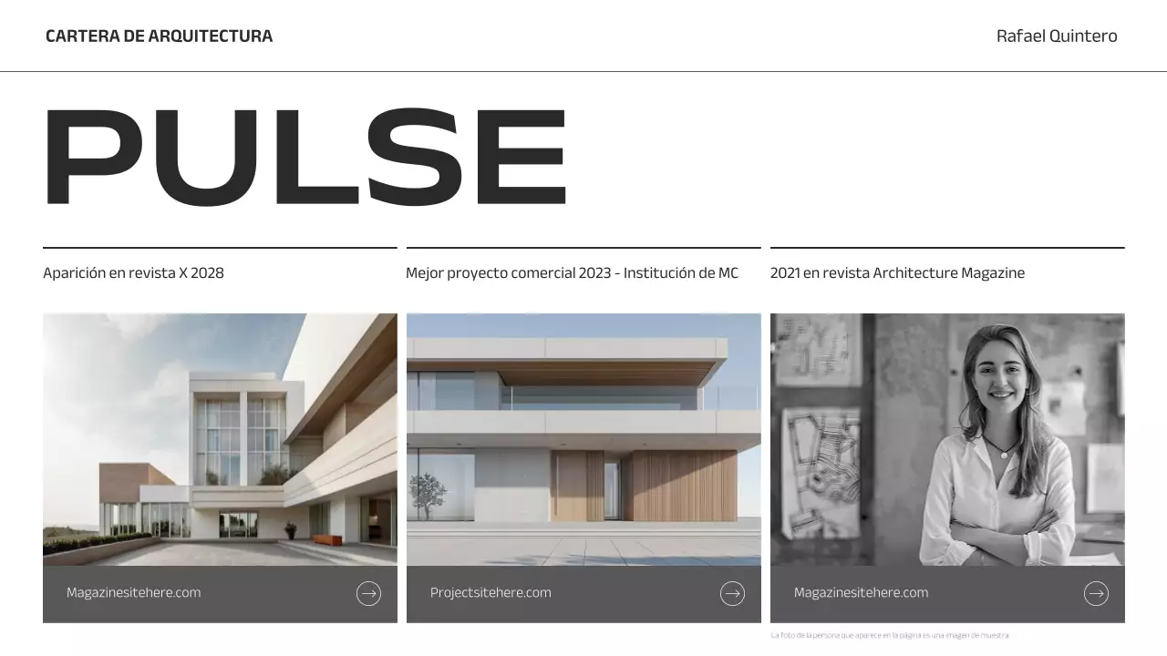 cartera de arquitectura minimalista gris