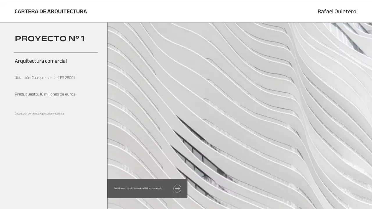 cartera de arquitectura minimalista gris