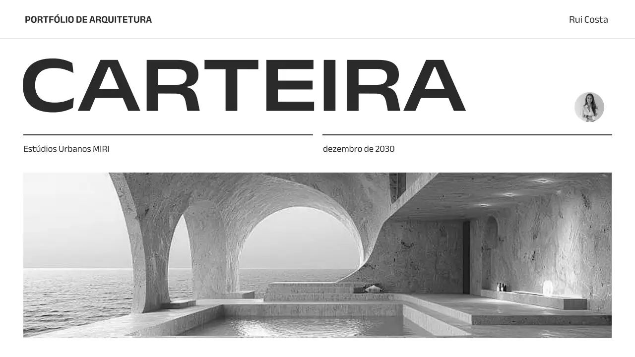 portfólio de arquitetura minimalista cinzenta