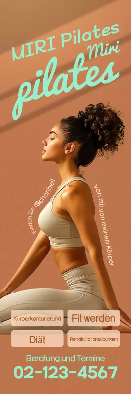 Brown Modern Pilates Anzeige