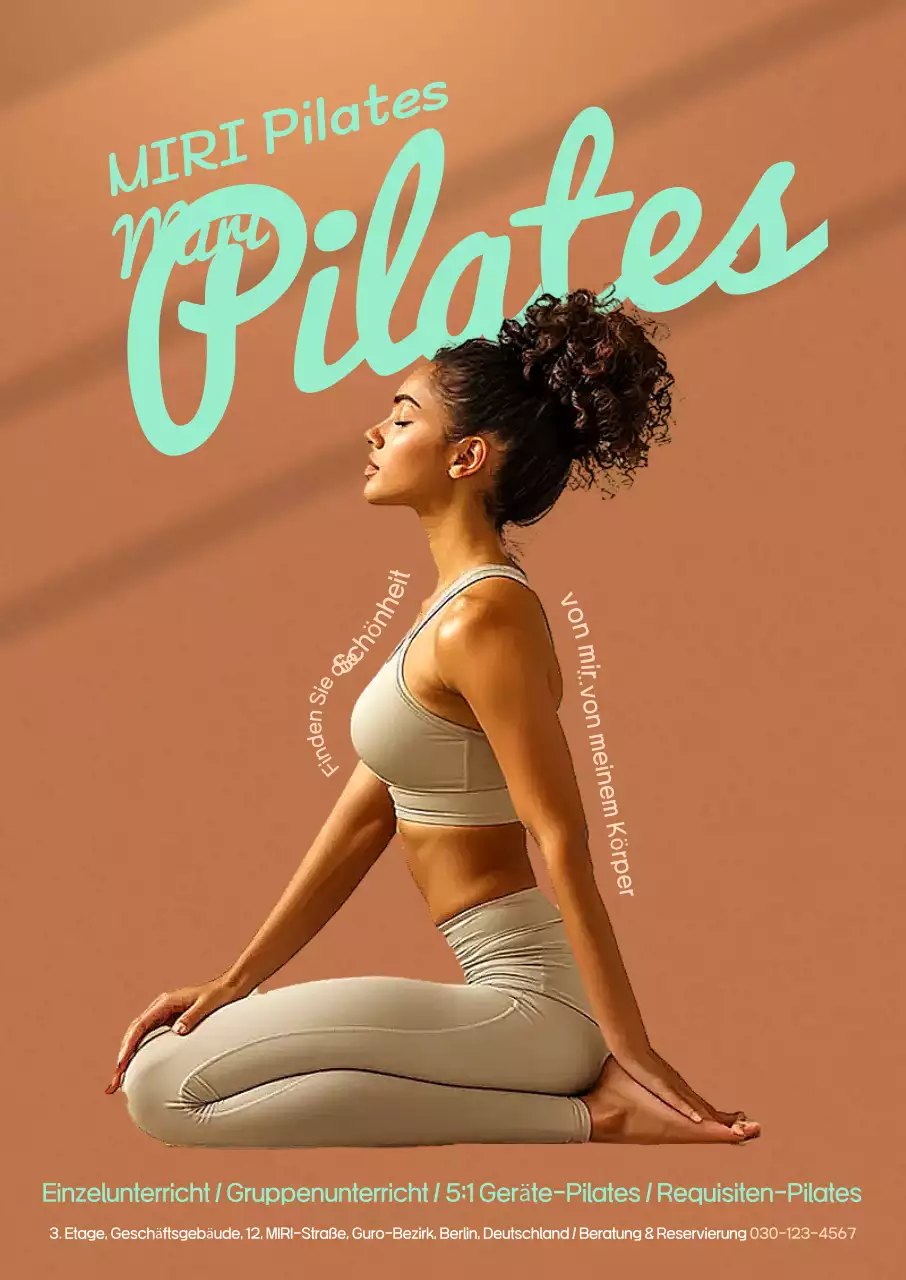 Beige Modern Pilates Anzeige