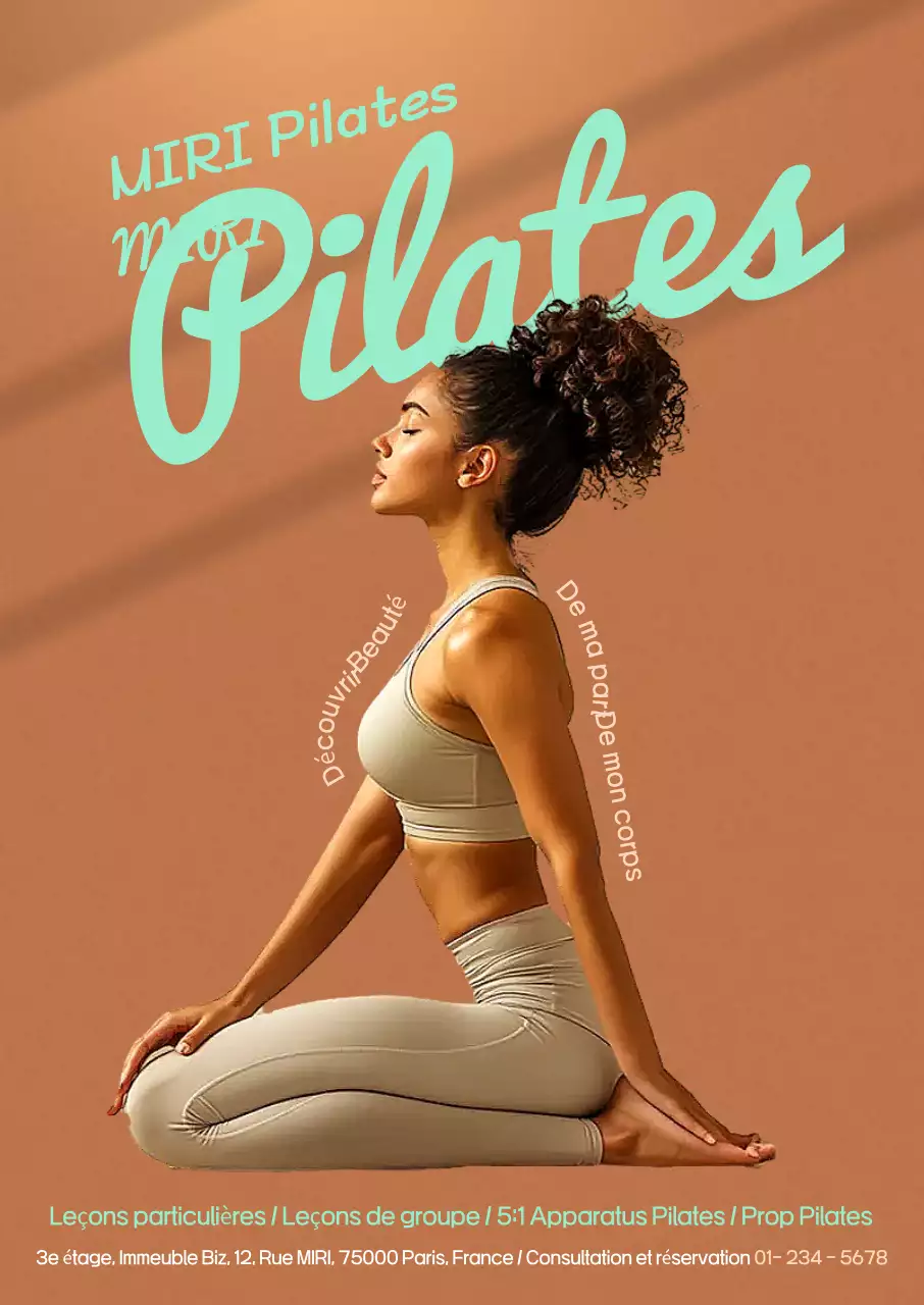 Beige Modern Pilates Ad