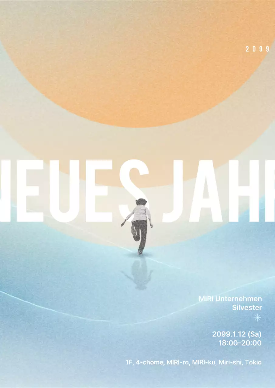 Hellblaue moderne Neujahrsfeier