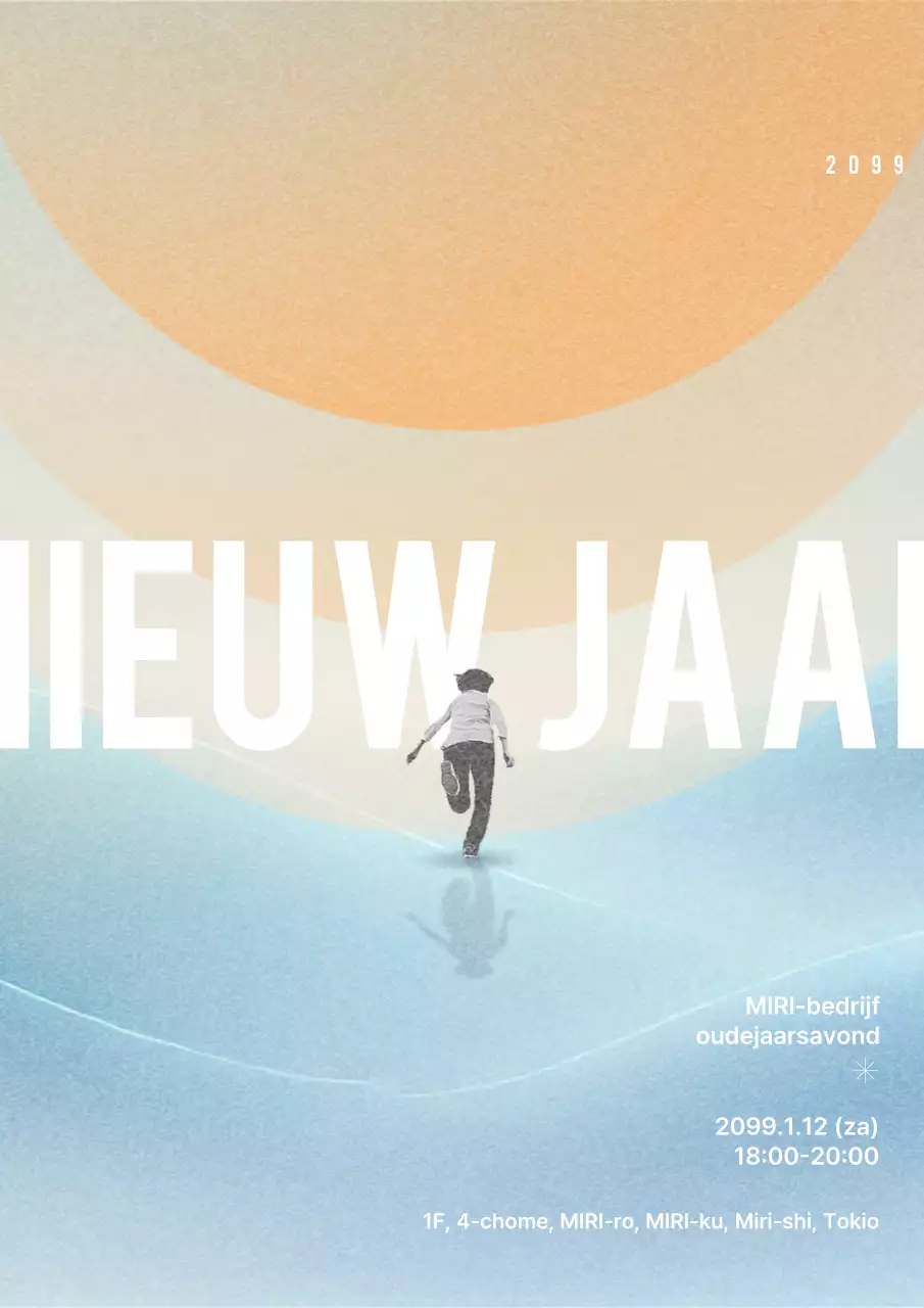 Lichtblauwe moderne nieuwjaarsviering