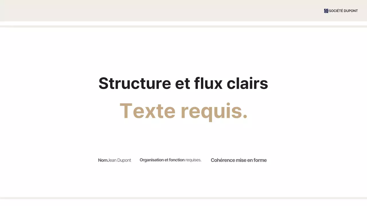 Fournir des informations sur le rapport beige par défaut sur le lieu de travail