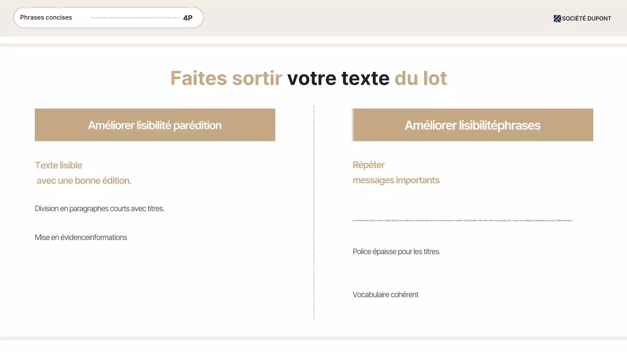 Fournir des informations sur le rapport beige par défaut sur le lieu de travail