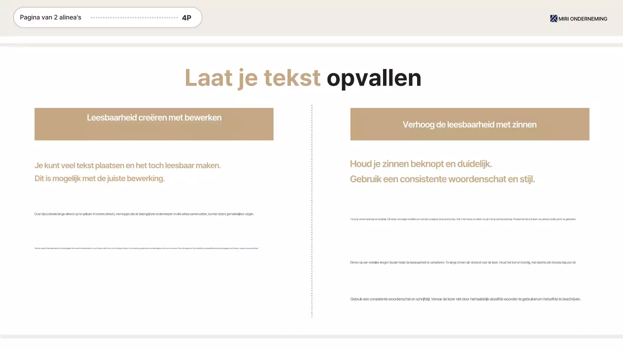 Beige standaardinformatie voor werkpleklijsten leveren