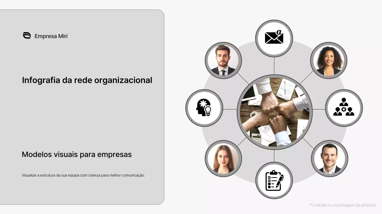 esquema de organigrama de rede moderno cinzento