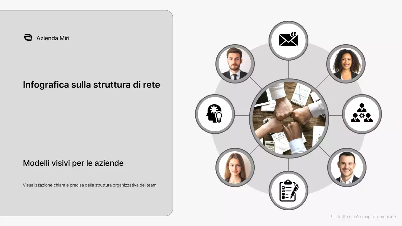 layout dell'organigramma di rete grigio moderno