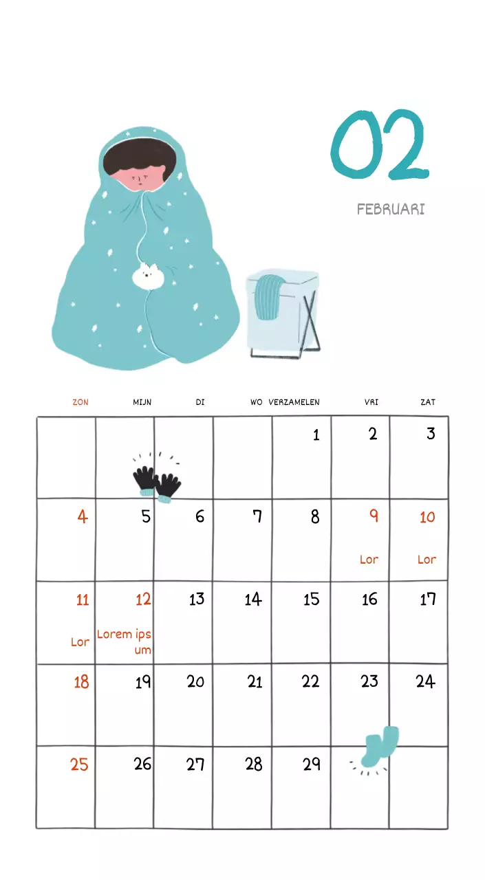 Een kleurrijk en schattig alledaags illustratieconcept