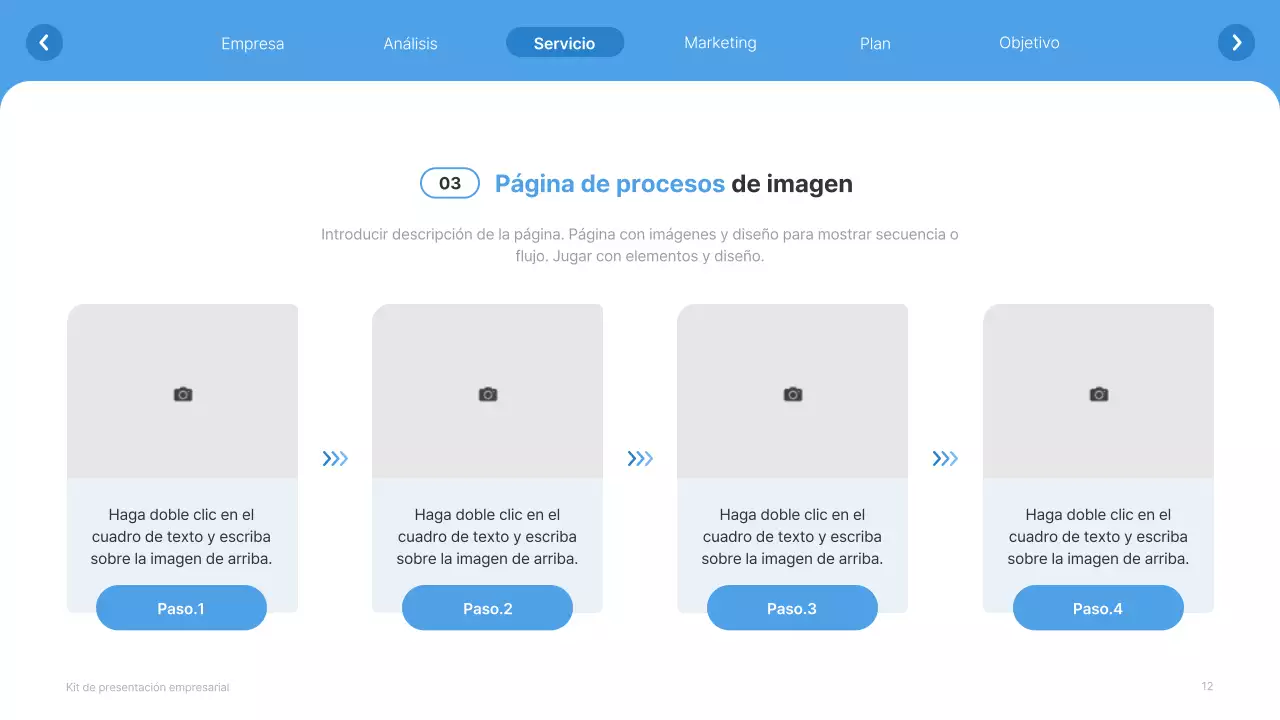 Sitio web sencillo en blanco y azul claro Perfil de empresa