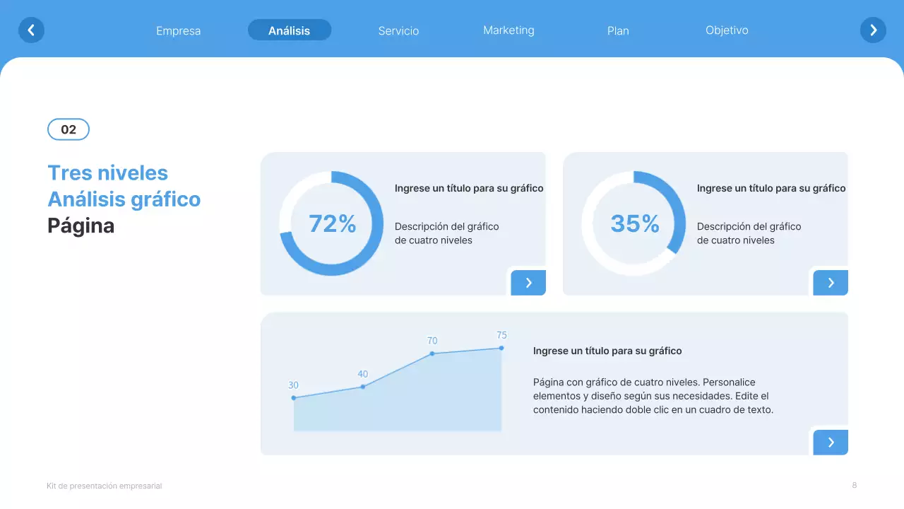 Sitio web sencillo en blanco y azul claro Perfil de empresa